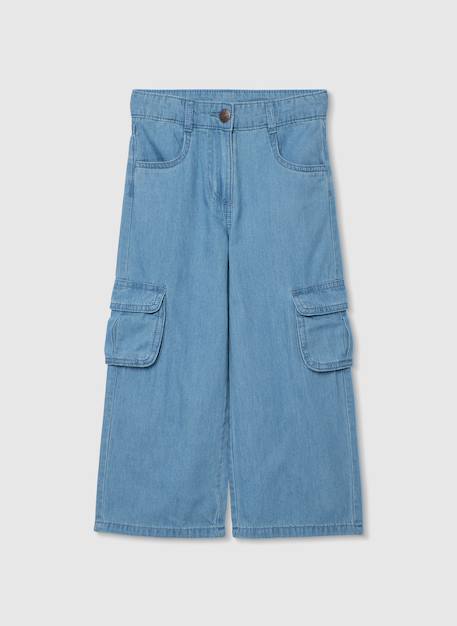 Pantalon fille denim  délavée  - vertbaudet enfant
