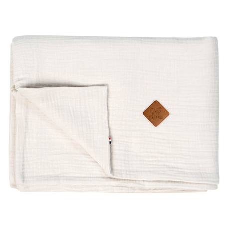 Housse de couette en gaze de coton jeanne Beige+Blanc+Blanc à pois or+Bleu+Camel+Écru+Gris clair+Rose+Terracotta+Vert de gris 4 - vertbaudet enfant 