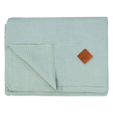 Housse de couette en gaze de coton jeanne Beige+Blanc+Blanc à pois or+Bleu+Camel+Écru+Gris clair+Rose+Terracotta+Vert de gris 54 - vertbaudet enfant 