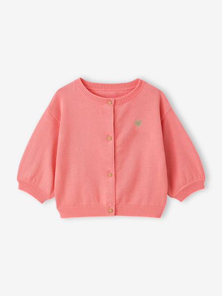 Bébé-Pull, gilet, sweat-Gilet bébé en tricot broderie coeur