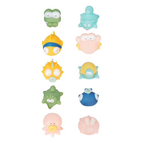 Badabulle - Jouets De Bain Aspergeurs Rigolo Splash X10 + Sac Multicolore