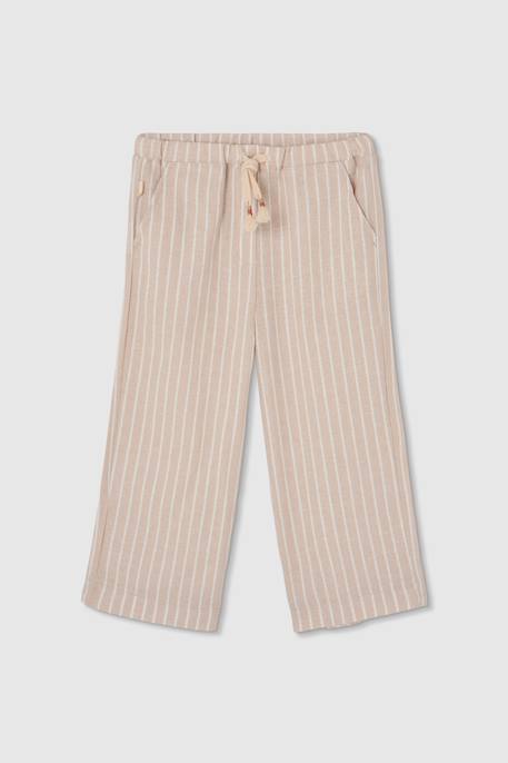 Fille-Pantalon-Pantalon fille en lin rayé