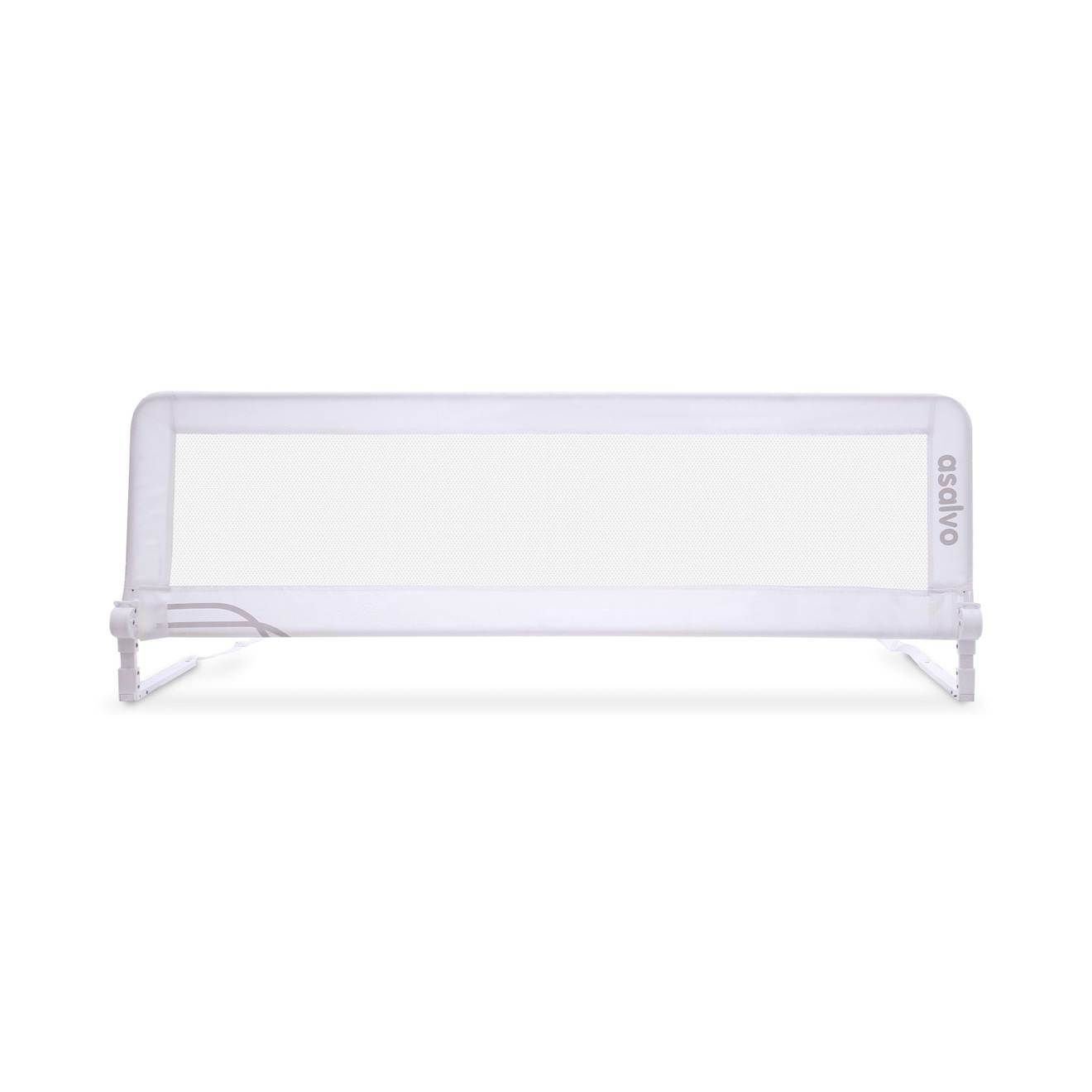 Barrière De Lit 2-en-1 De 150 Cm Pliable Blanc