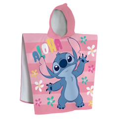 Cape de bain imprimée 100% coton, disney home stitch ohana  - vertbaudet enfant