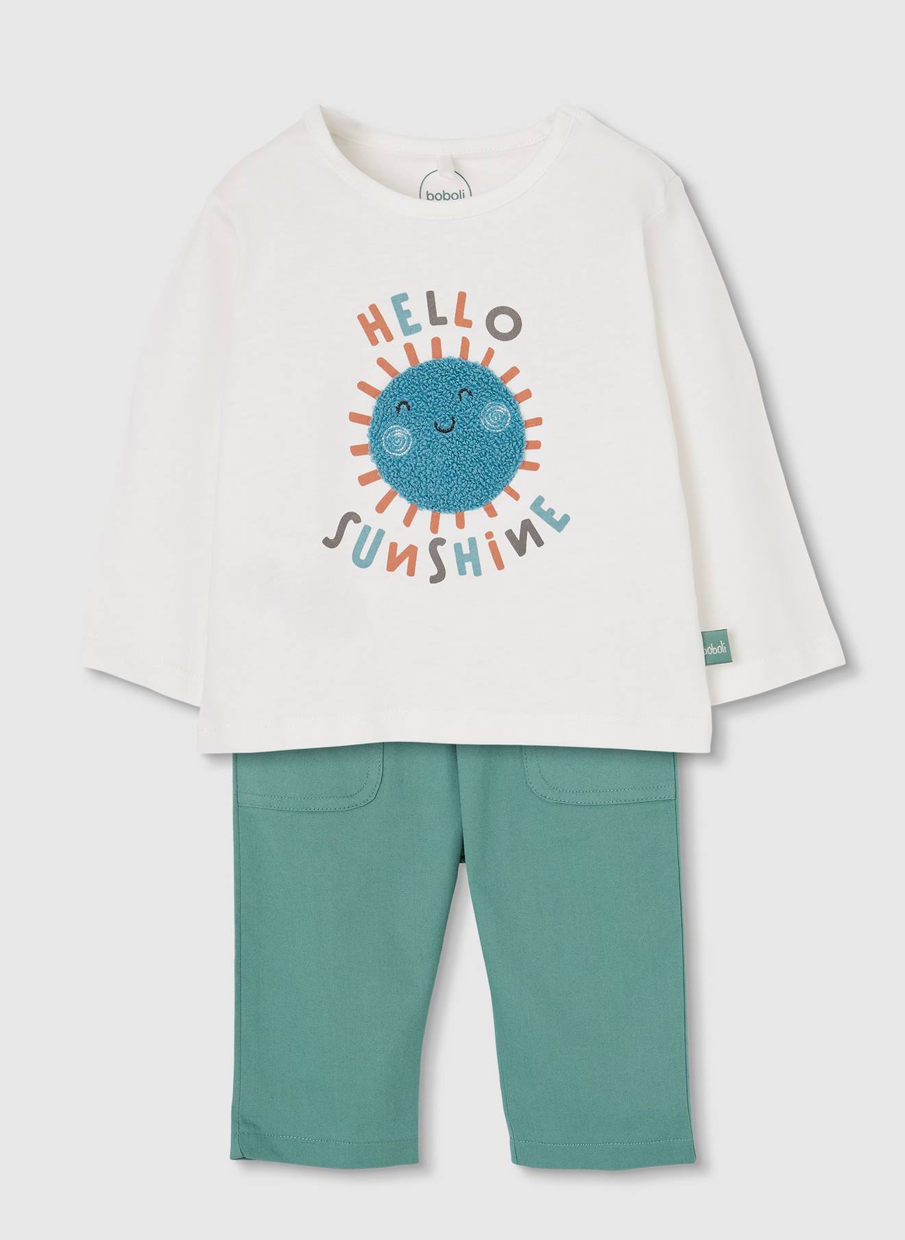 Ensemble Bb T-shirt Et Pantalon Coton Blanc 18 €