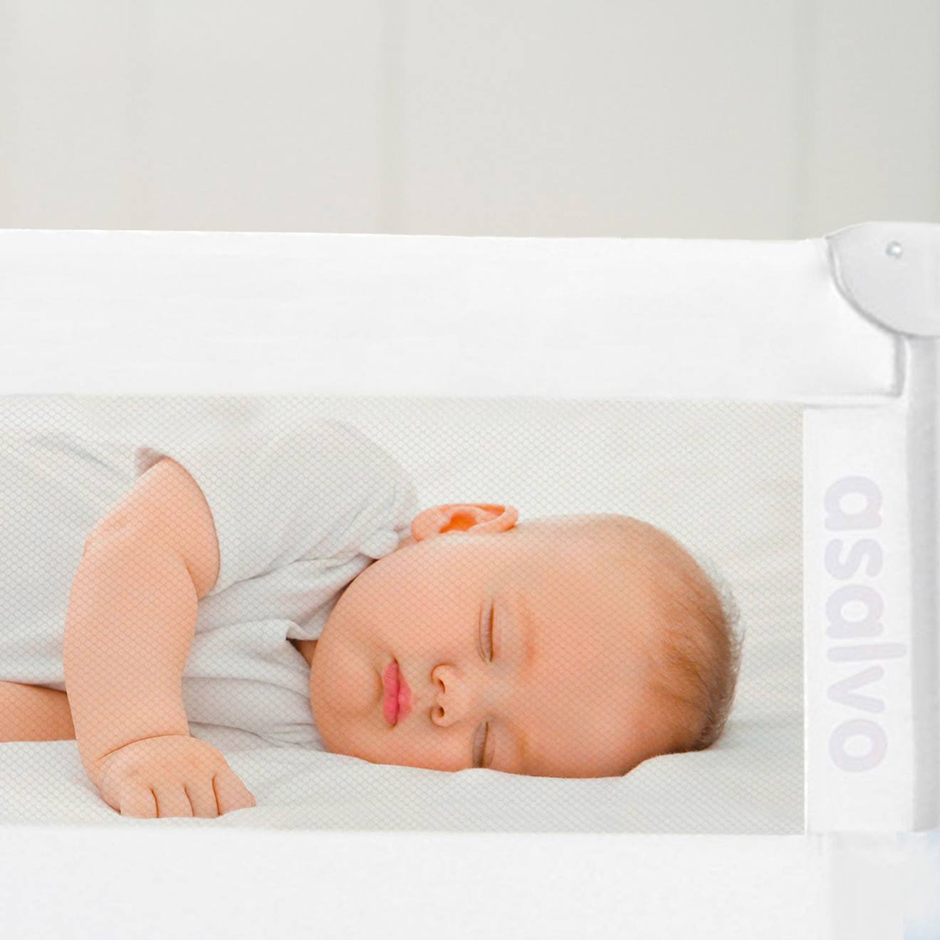 Barrière De Lit 150 Cm Pour Lit Standard Étoiles Blanc (Asalvo) - Image 1
