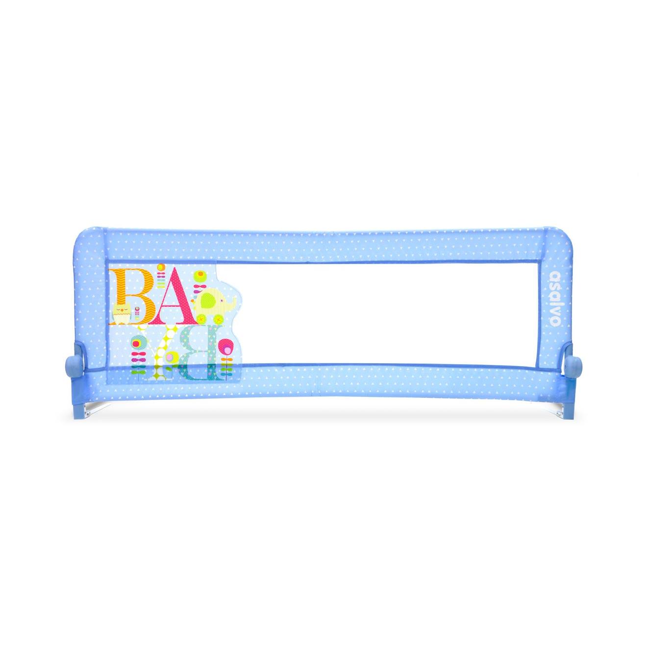 Barrière De Lit 2-en-1 De 150 Cm Pliable Bleu Clair