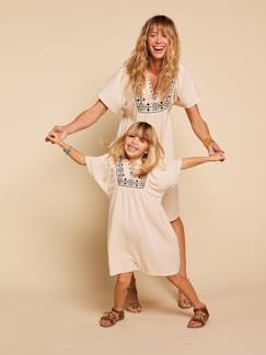 Vêtements de grossesse-Robe gaze de coton femme Capsule mère-fille