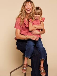 Vêtements de grossesse-Blouse femme volant gaze Capsule mère-fille
