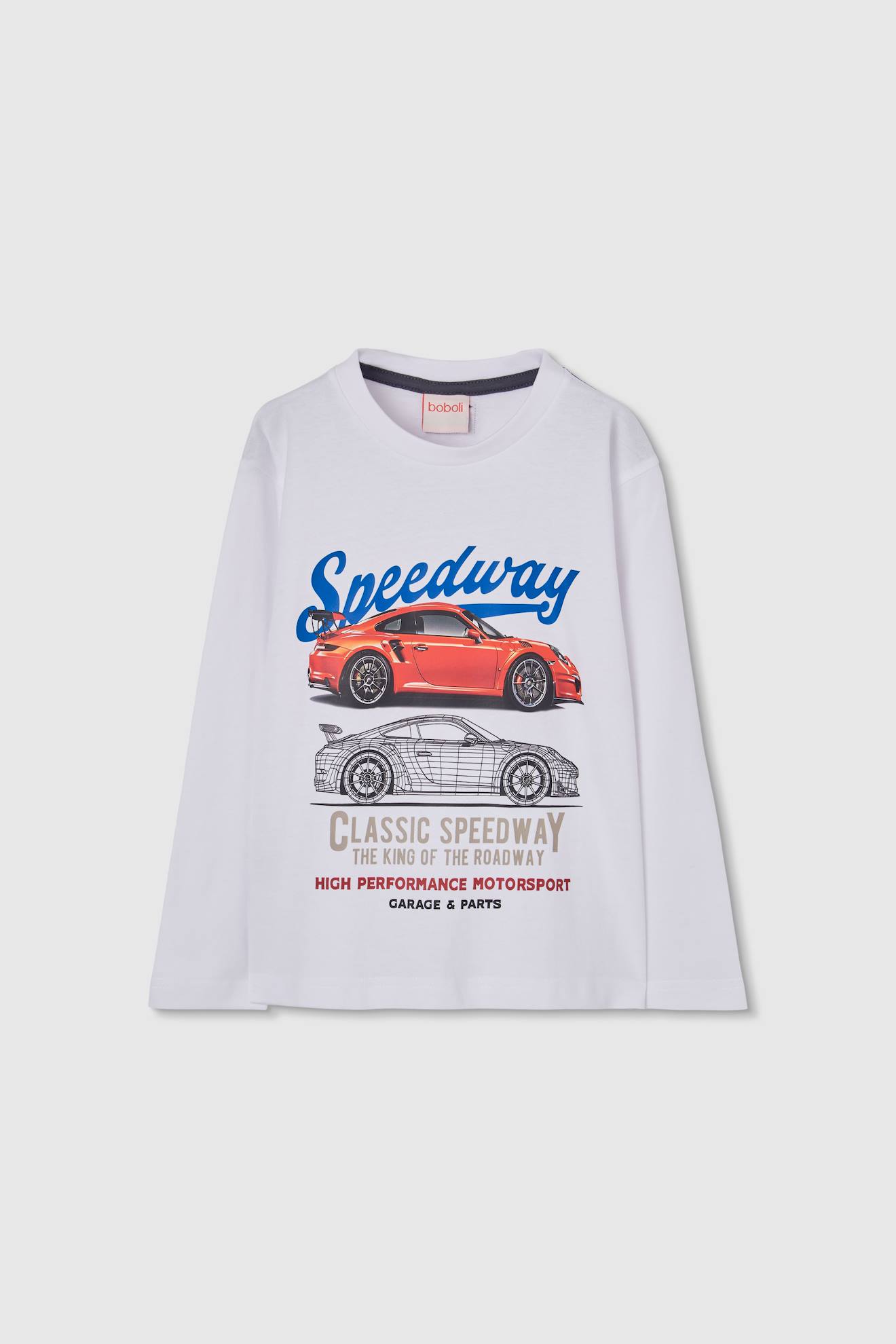 T-shirt Garçon En Maille À Manches Longues En Coton Blanc