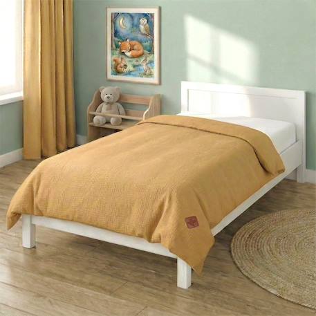Housse de couette en gaze de coton jeanne Beige+Blanc+Blanc à pois or+Bleu+Camel+Écru+Gris clair+Rose+Terracotta+Vert de gris 24 - vertbaudet enfant 