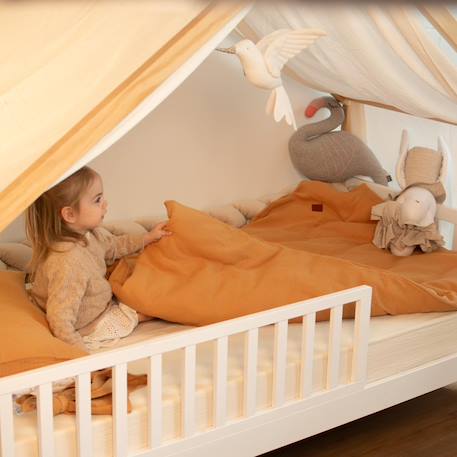 Housse de couette en gaze de coton jeanne Beige+Blanc+Blanc à pois or+Bleu+Camel+Écru+Gris clair+Rose+Terracotta+Vert de gris 33 - vertbaudet enfant 