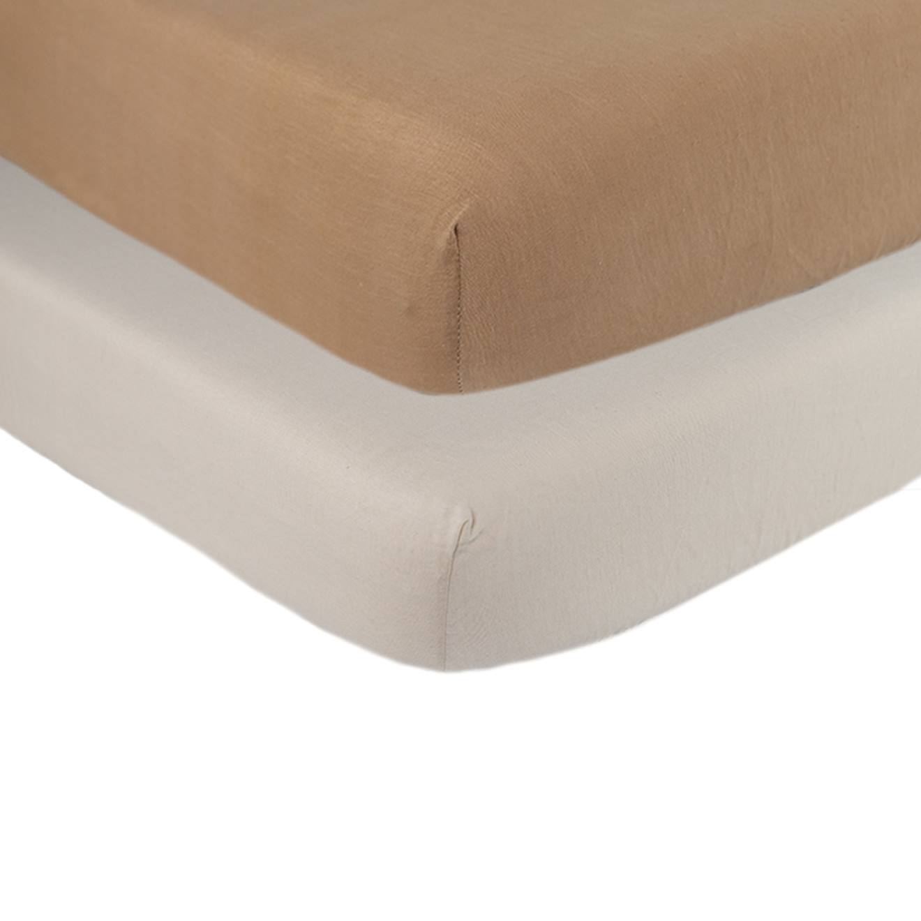 Lot De 2 Draps-housses Lit Bébé Vert Argile