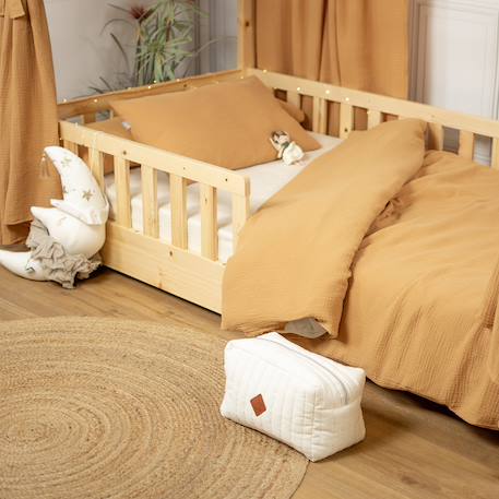 Housse de couette en gaze de coton jeanne Beige+Blanc+Blanc à pois or+Bleu+Camel+Écru+Gris clair+Rose+Terracotta+Vert de gris 25 - vertbaudet enfant 