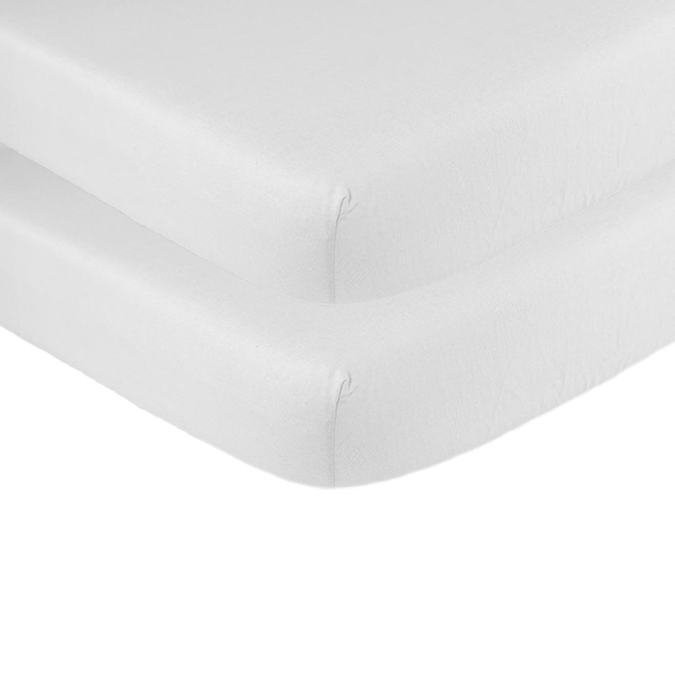 Lot De 2 Draps-housses Lit Bébé Blanc