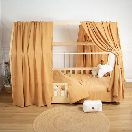 Housse de couette en gaze de coton jeanne Beige+Blanc+Blanc à pois or+Bleu+Camel+Écru+Gris clair+Rose+Terracotta+Vert de gris 26 - vertbaudet enfant 