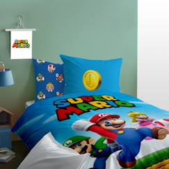-Parure de lit imprimée 100% coton, mario friends