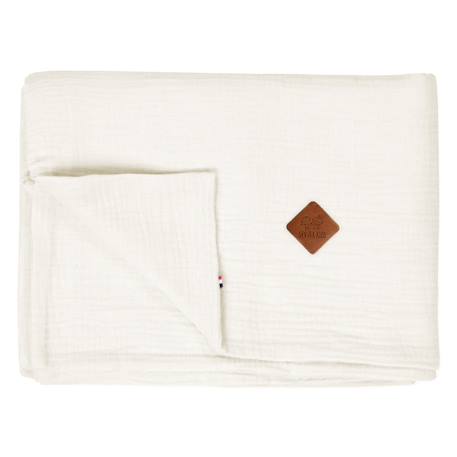 Housse de couette en gaze de coton jeanne Beige+Blanc+Blanc à pois or+Bleu+Camel+Écru+Gris clair+Rose+Terracotta+Vert de gris 32 - vertbaudet enfant 