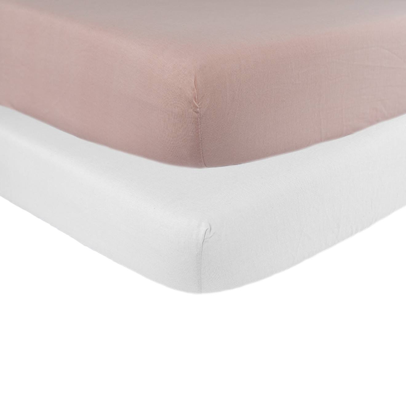 Lot De 2 Draps-housses Lit Bébé Vieux Rose