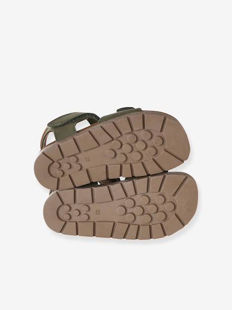 Sandales cuir enfant à scratchs collection maternelle kaki+marine 5 - vertbaudet enfant 
