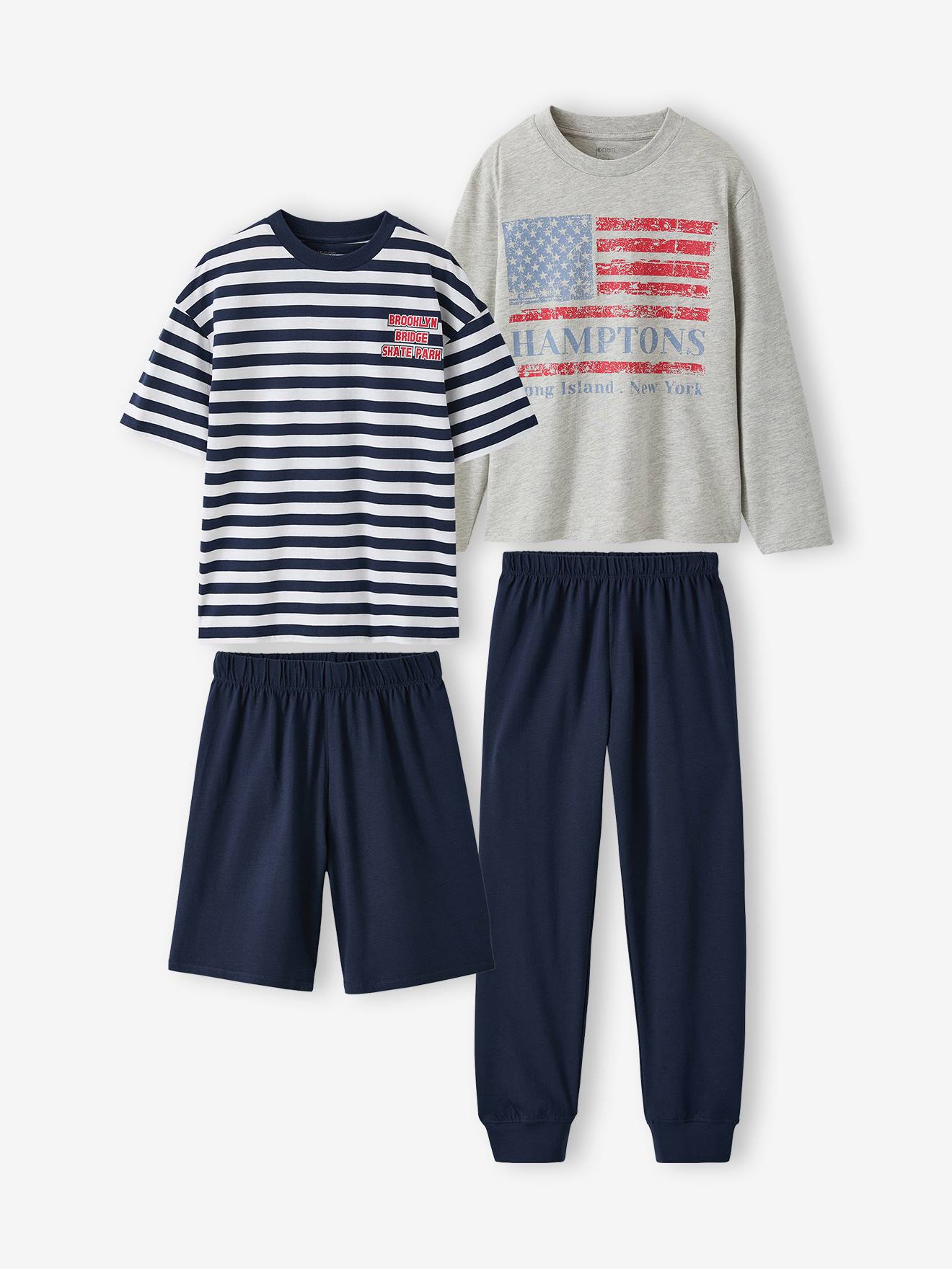 Lot 2 pyjama court et long marine