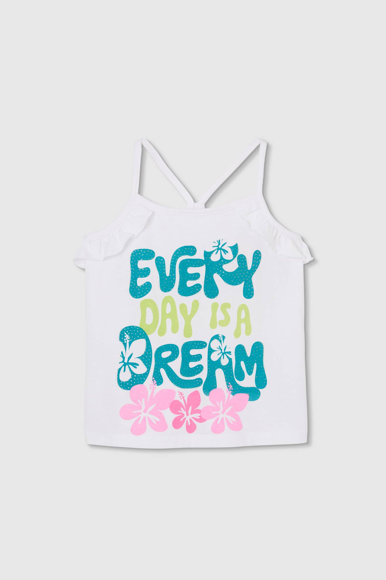 Débardeur fille maille blanc