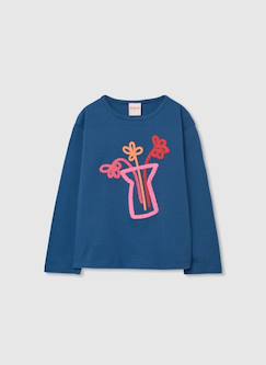 -T-shirt fille manches longues coton