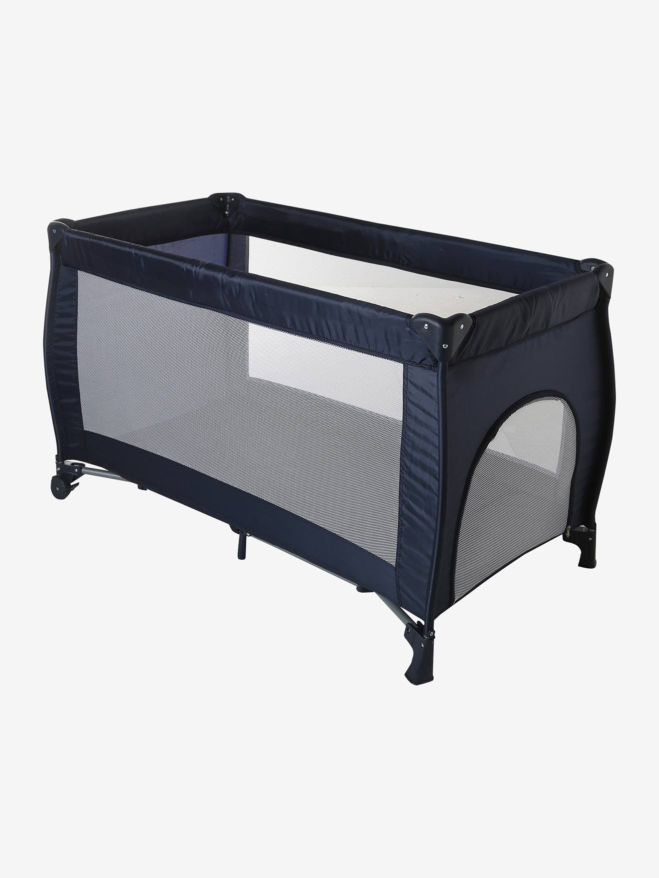 Lit pliant bébé 2 hauteurs de couchage marine (Vertbaudet) - Image 1