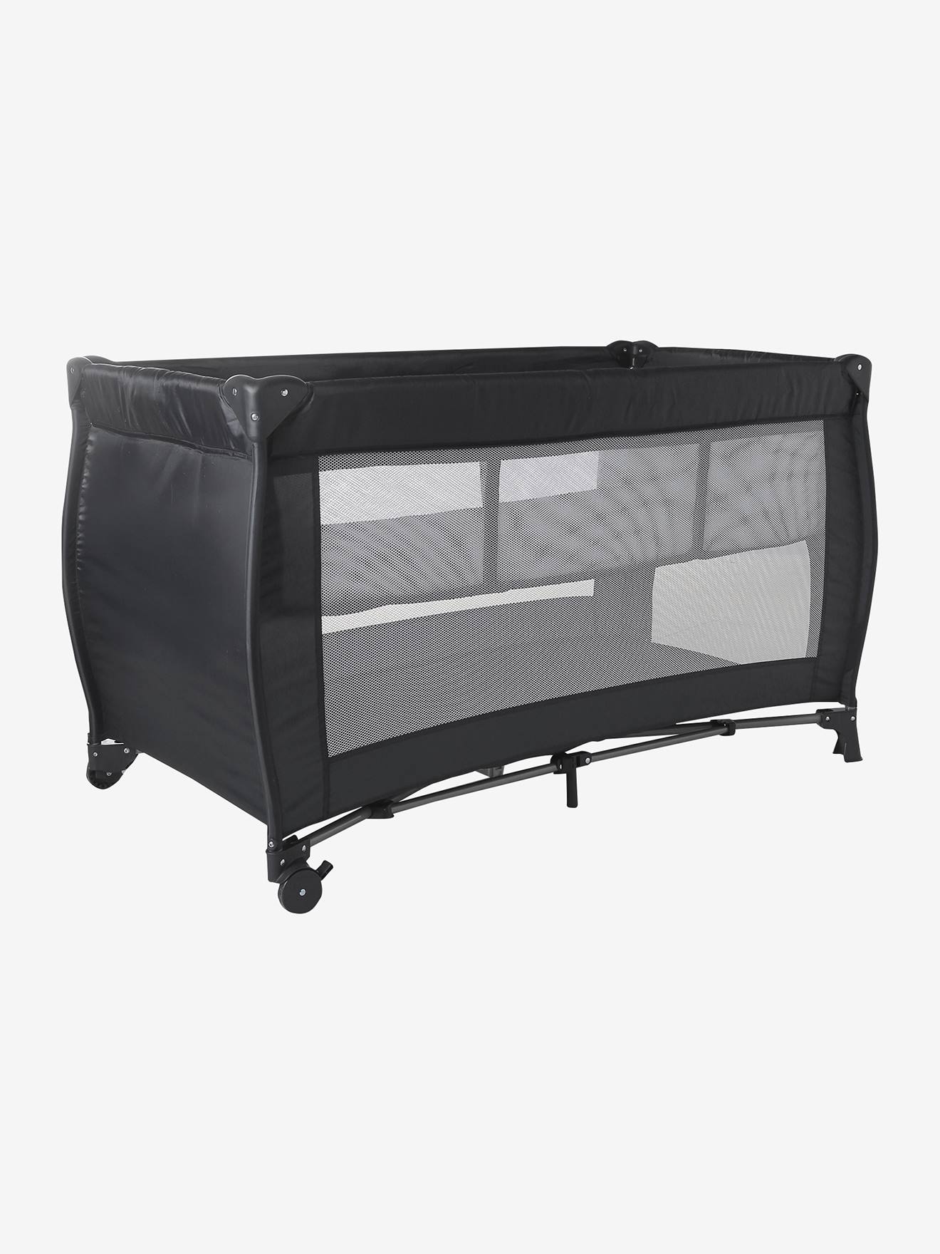 Lit pliant bébé 2 hauteurs de couchage anthracite (Vertbaudet) - Couverture