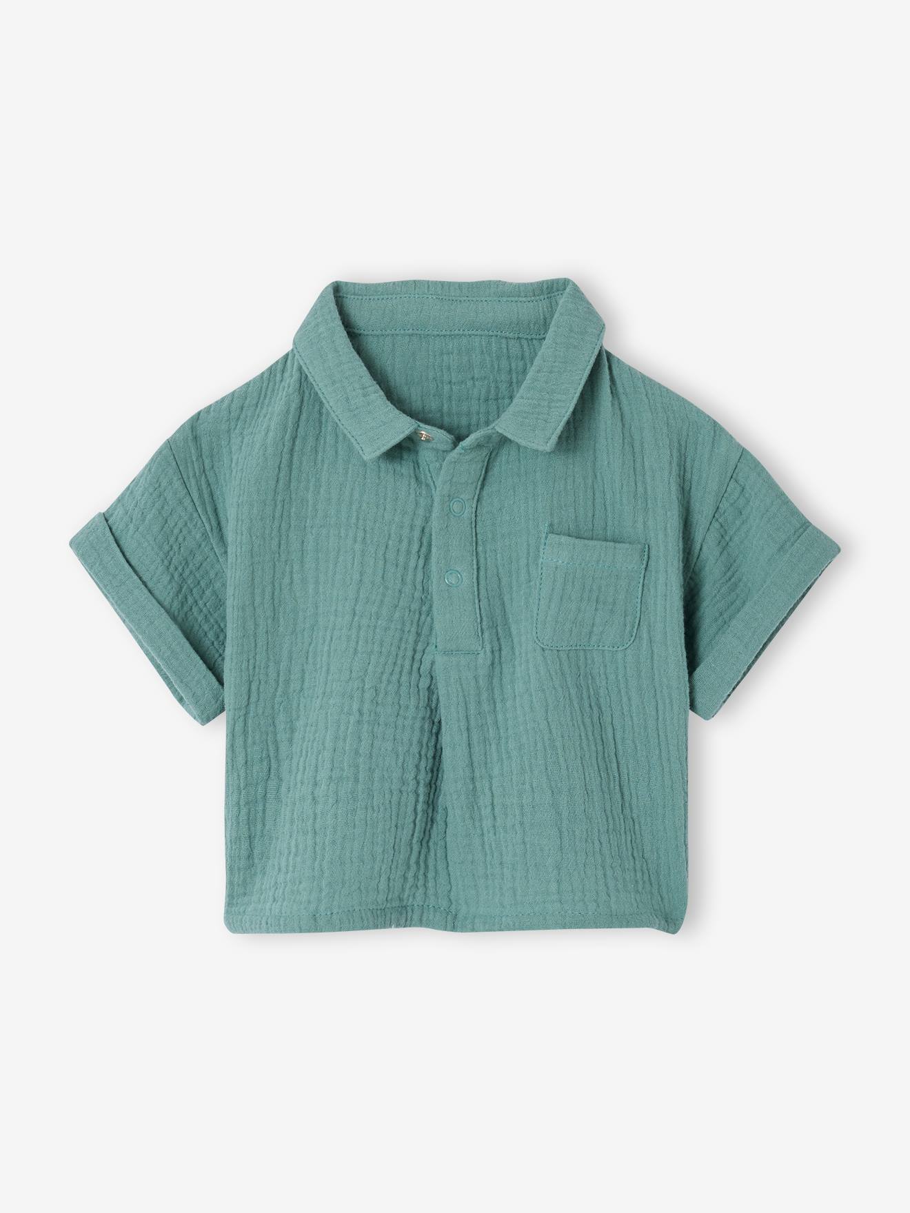Chemise manches courtes vert émeraude