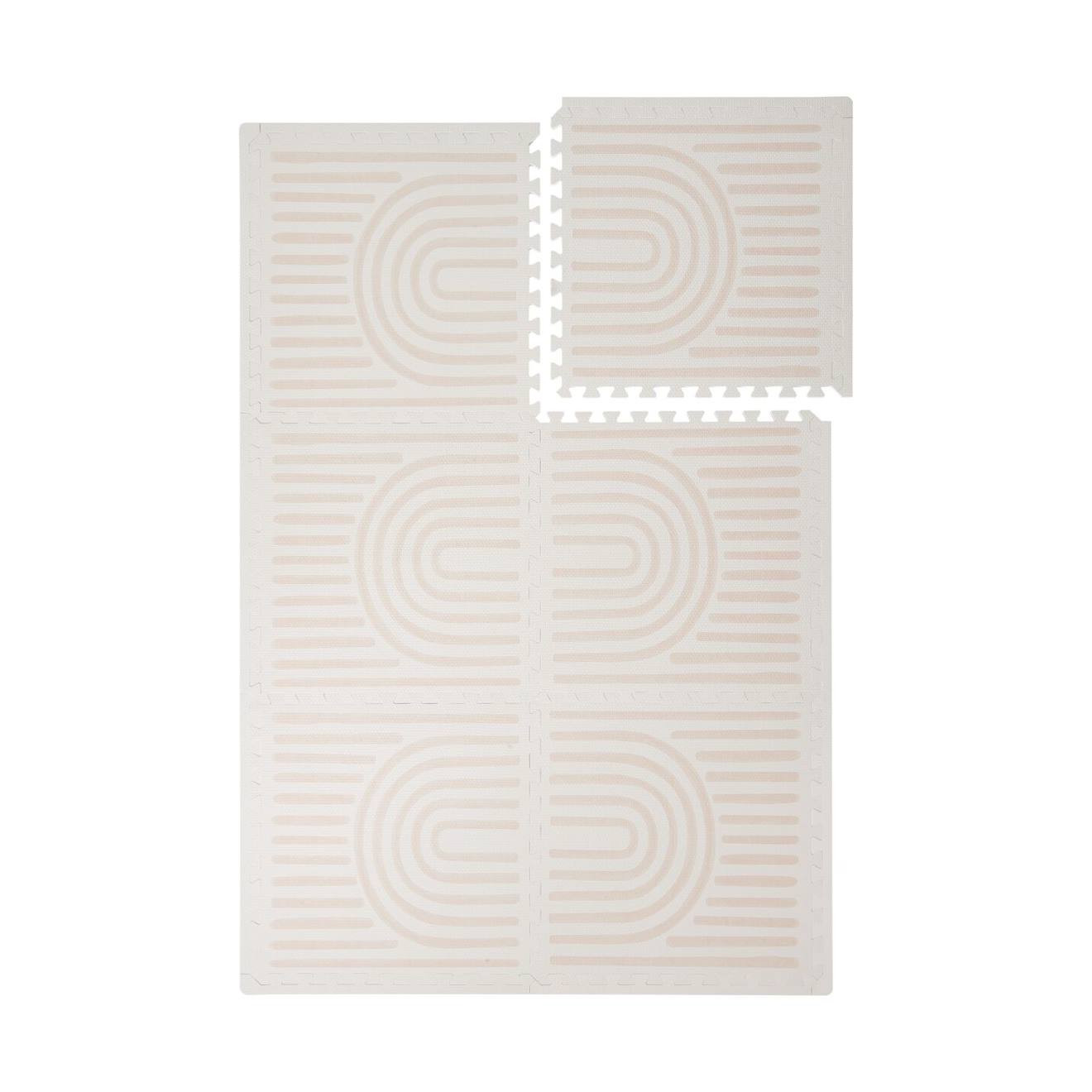 Haven Tapis D'éveil Et De Jeu Bébé Et Enfant Beige À Rayures (ToddleKind) - Image 1