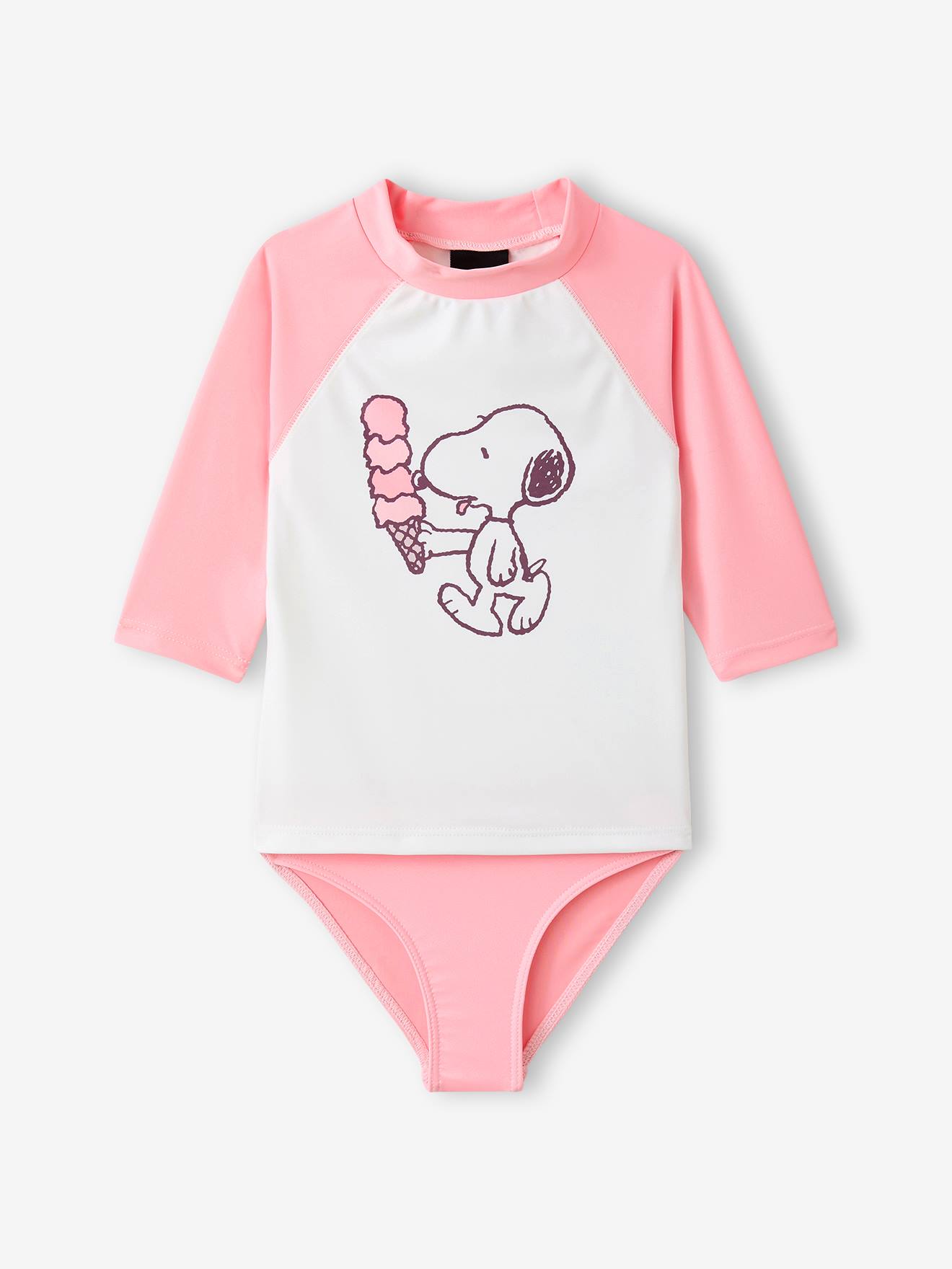 Maillot bain anti UV Snoopy rose bonbon