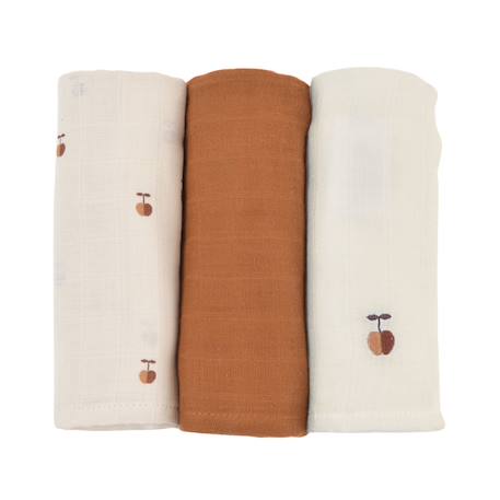 Little Crevette - Lot de 3 langes coton bio* 60x60 cm