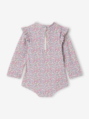 T-Shirt De Bain Bébé Fille Anti-UV – Manches Longues, Fermeture Zip Dos, Lovely Baby, UPF 40+