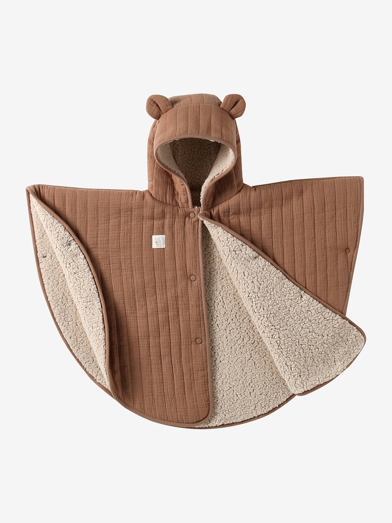 Poncho bébé pour siège auto cappuccino (Vertbaudet) - Image 1