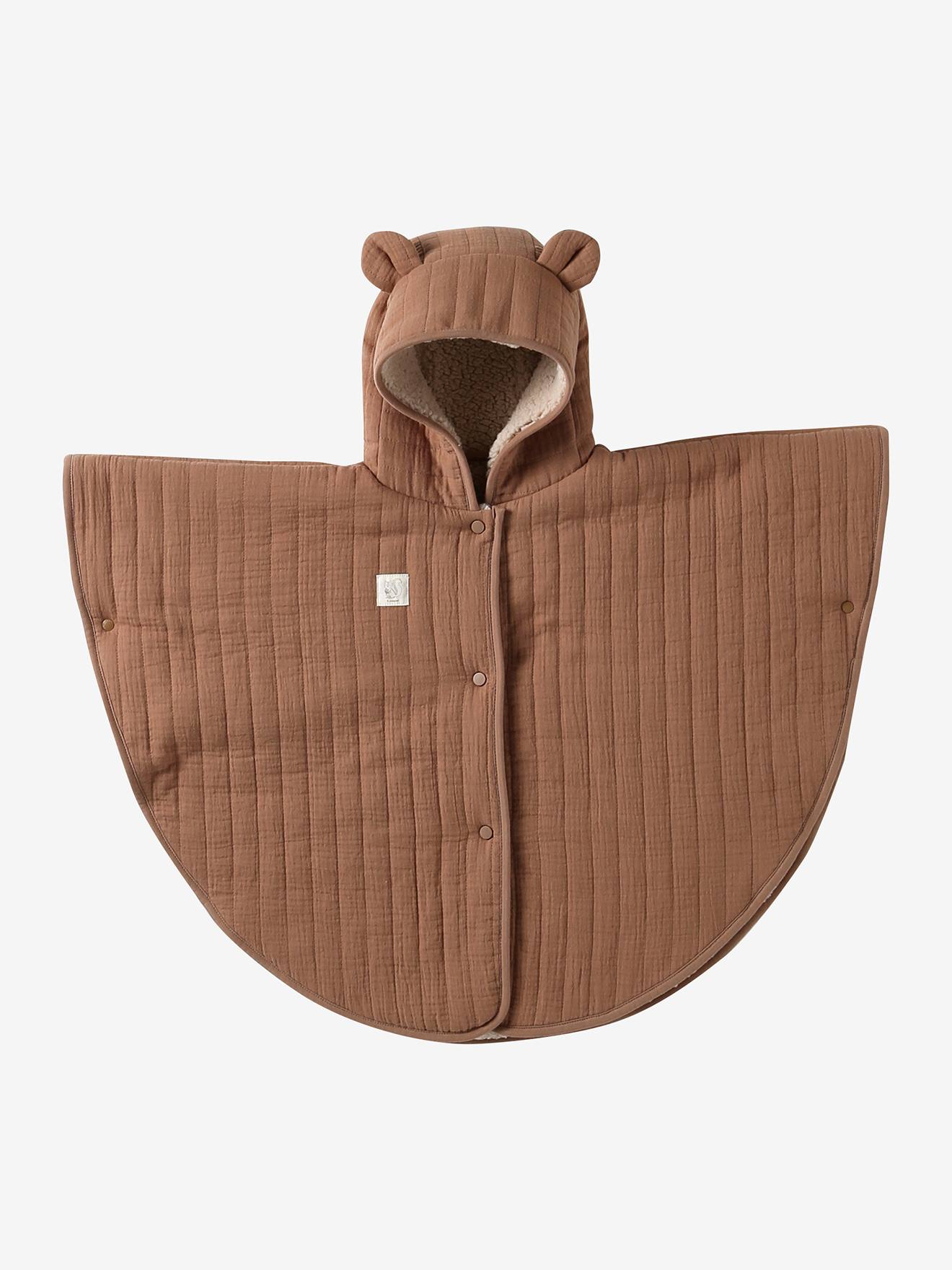 Poncho bébé pour siège auto cappuccino (Vertbaudet) - Couverture