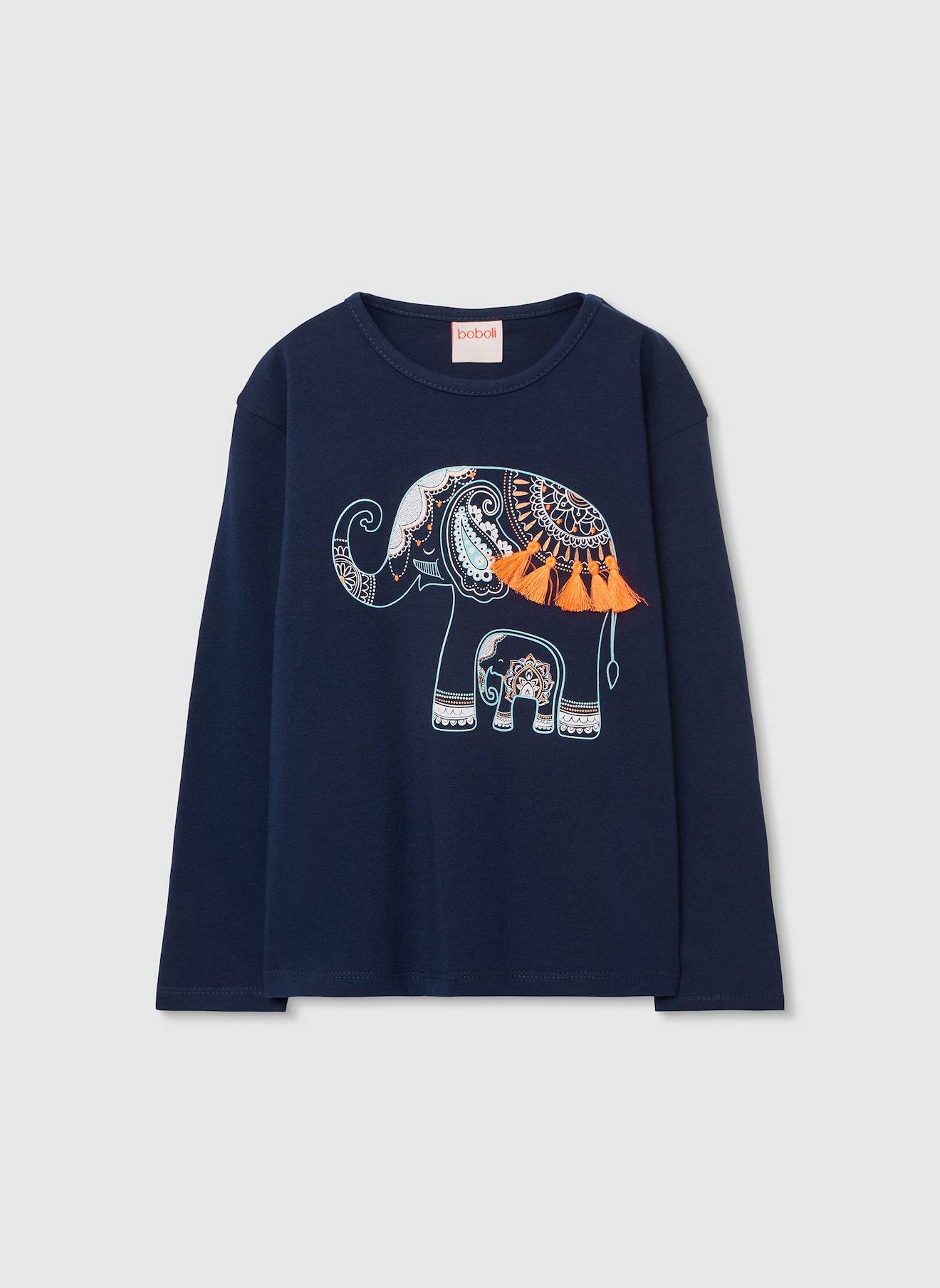 T-shirt Fille En Coton Bleu