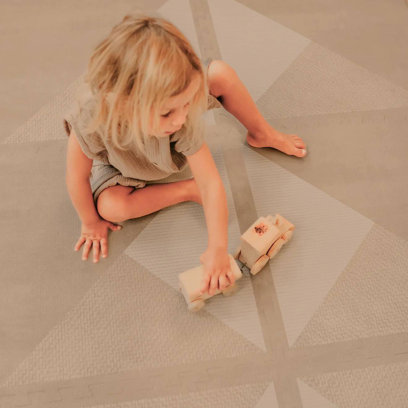 Haven Tapis D'éveil Et De Jeu Bébé Et Enfant Marron Losange