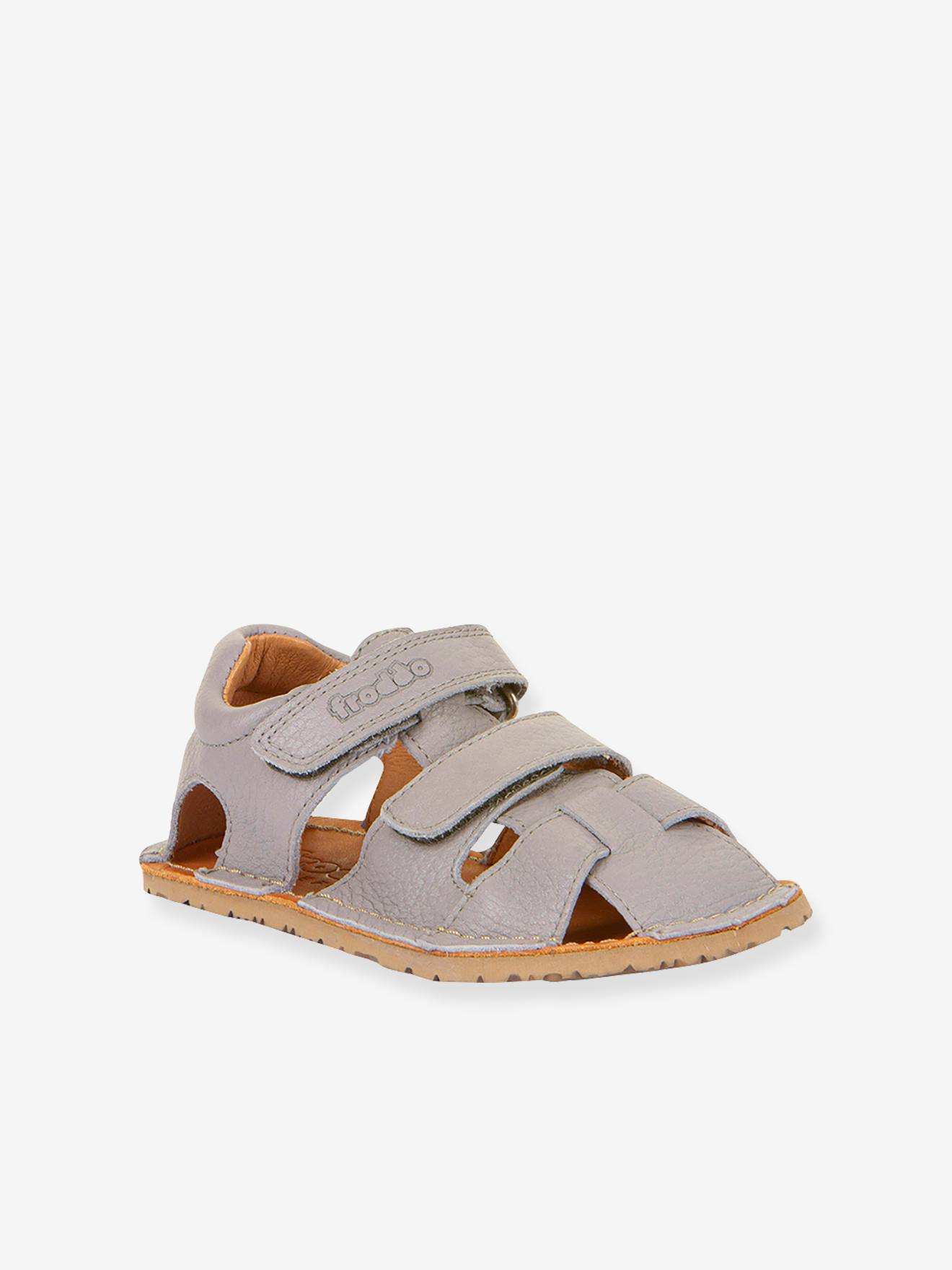 Sandales pieds nus fermées pour enfants BAREFOOT FLEXY AVI froddo gris clair