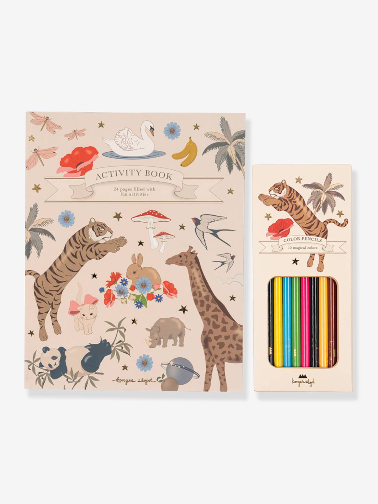 Livre de coloriage et crayons KONGES SLOJD écru