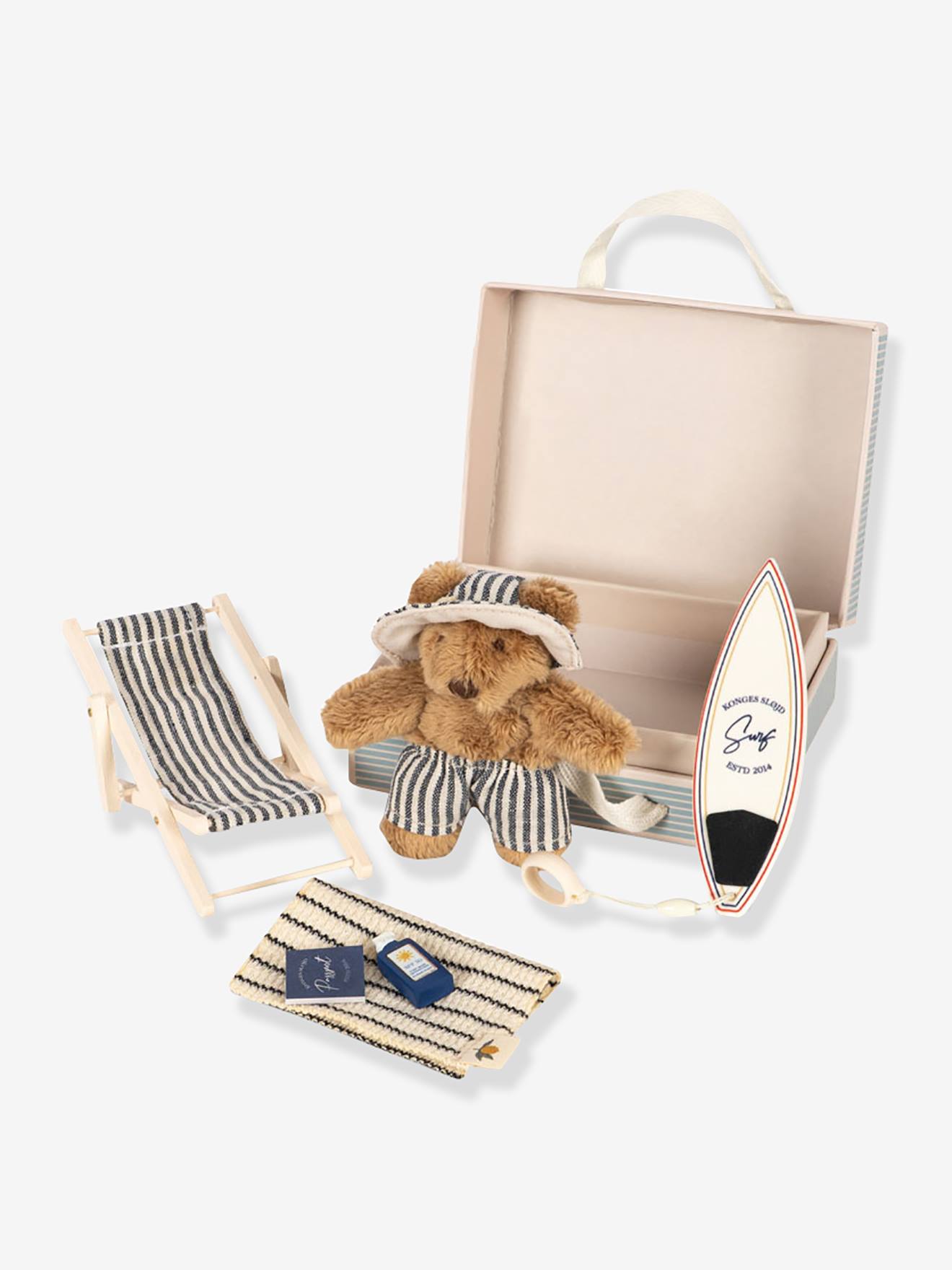 Coffret set voyage mini peluche KONGES SLOJD bleu