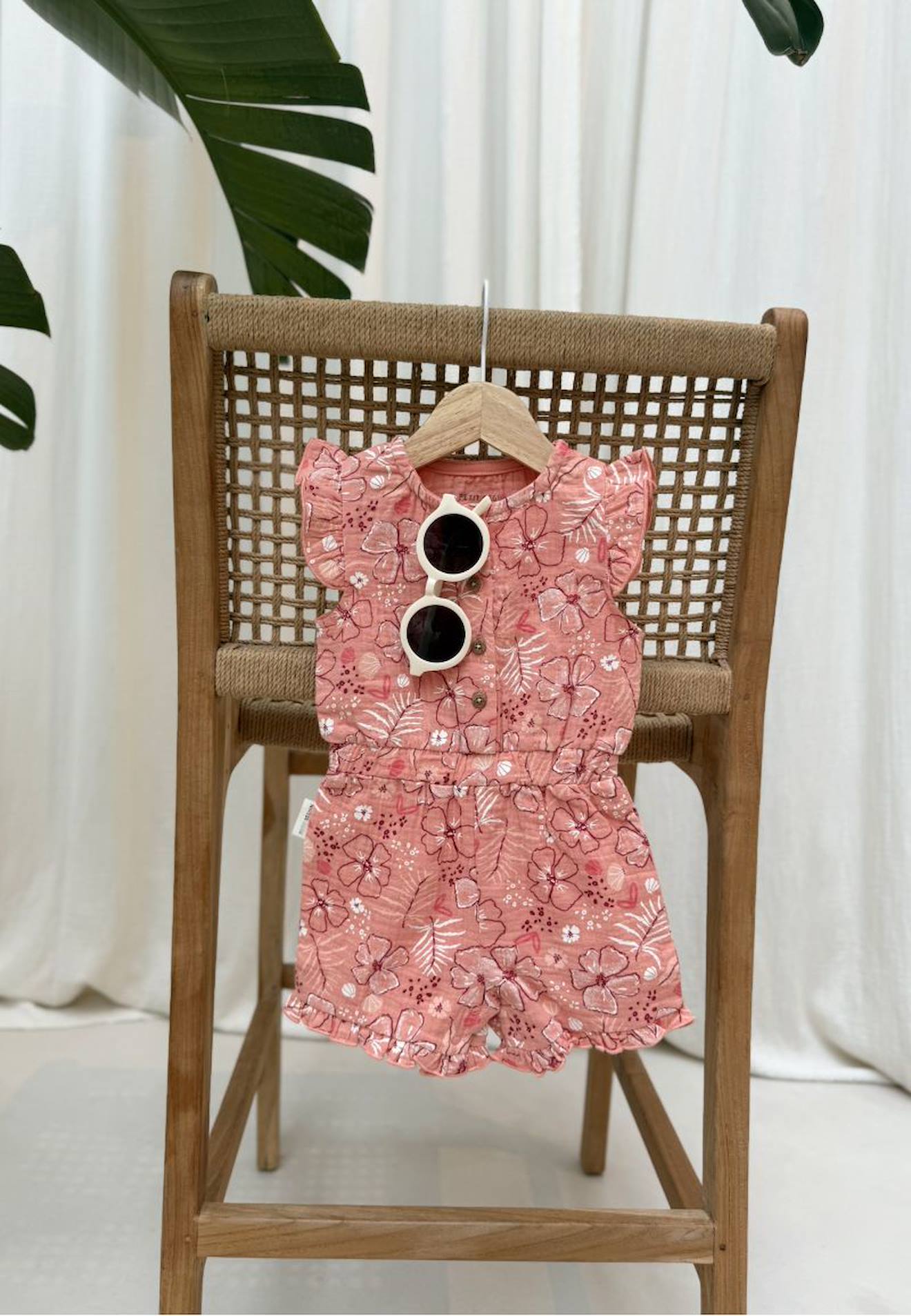 Combishort Bébé En Gaze De Coton Santa Giulia Orange