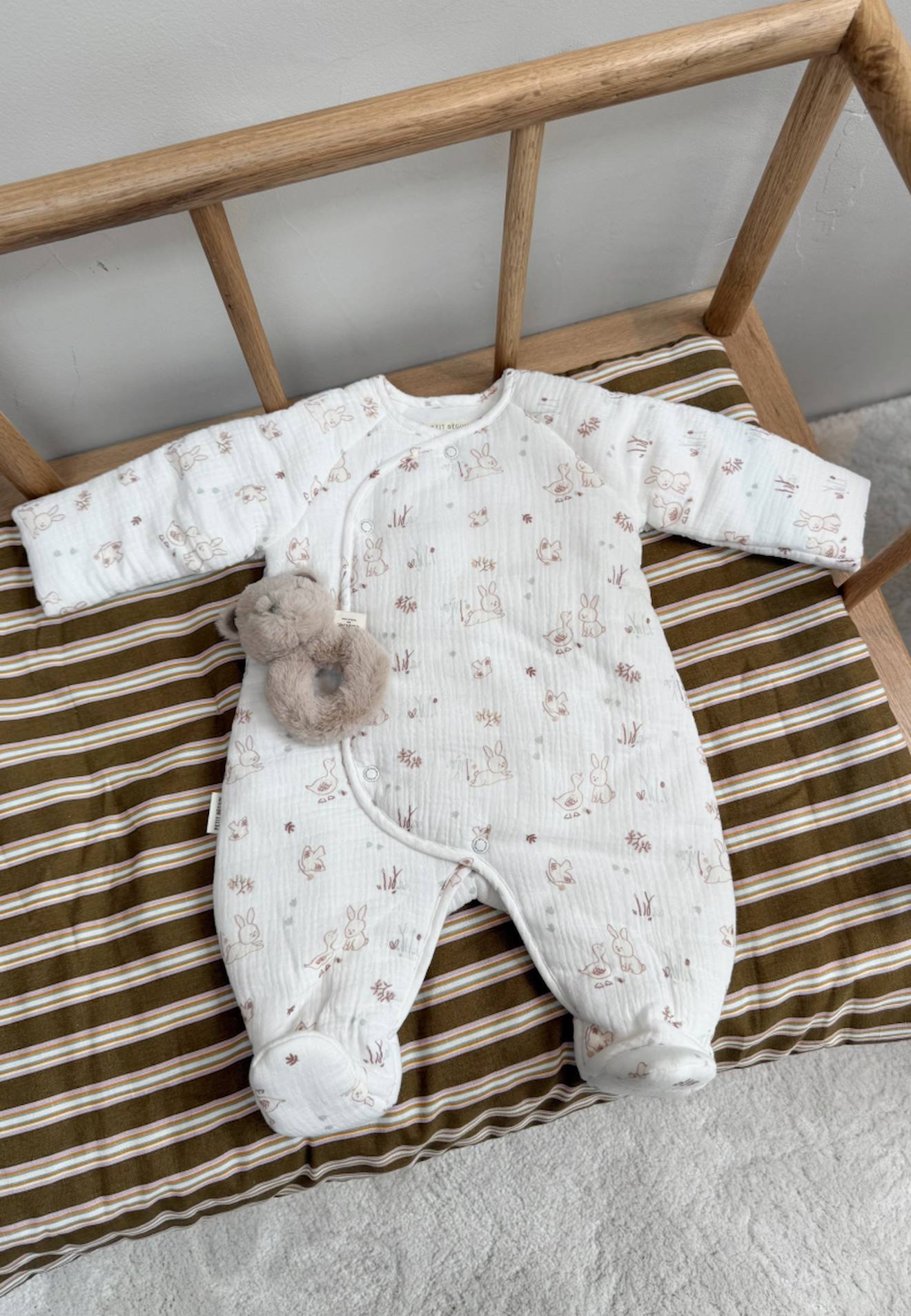 Combi pilote en gaze de coton douceur ecru