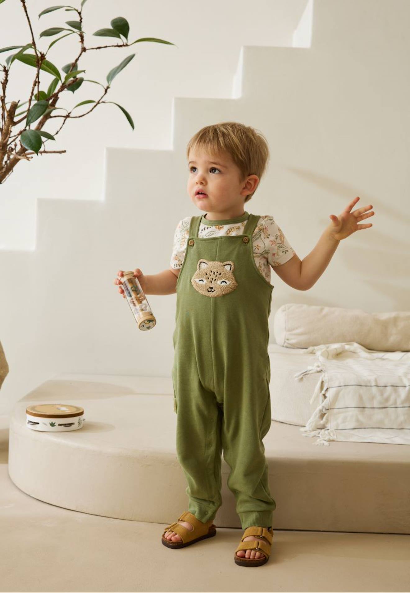 Ensemble Salopette Bébé Et T-shirt Gabin Vert