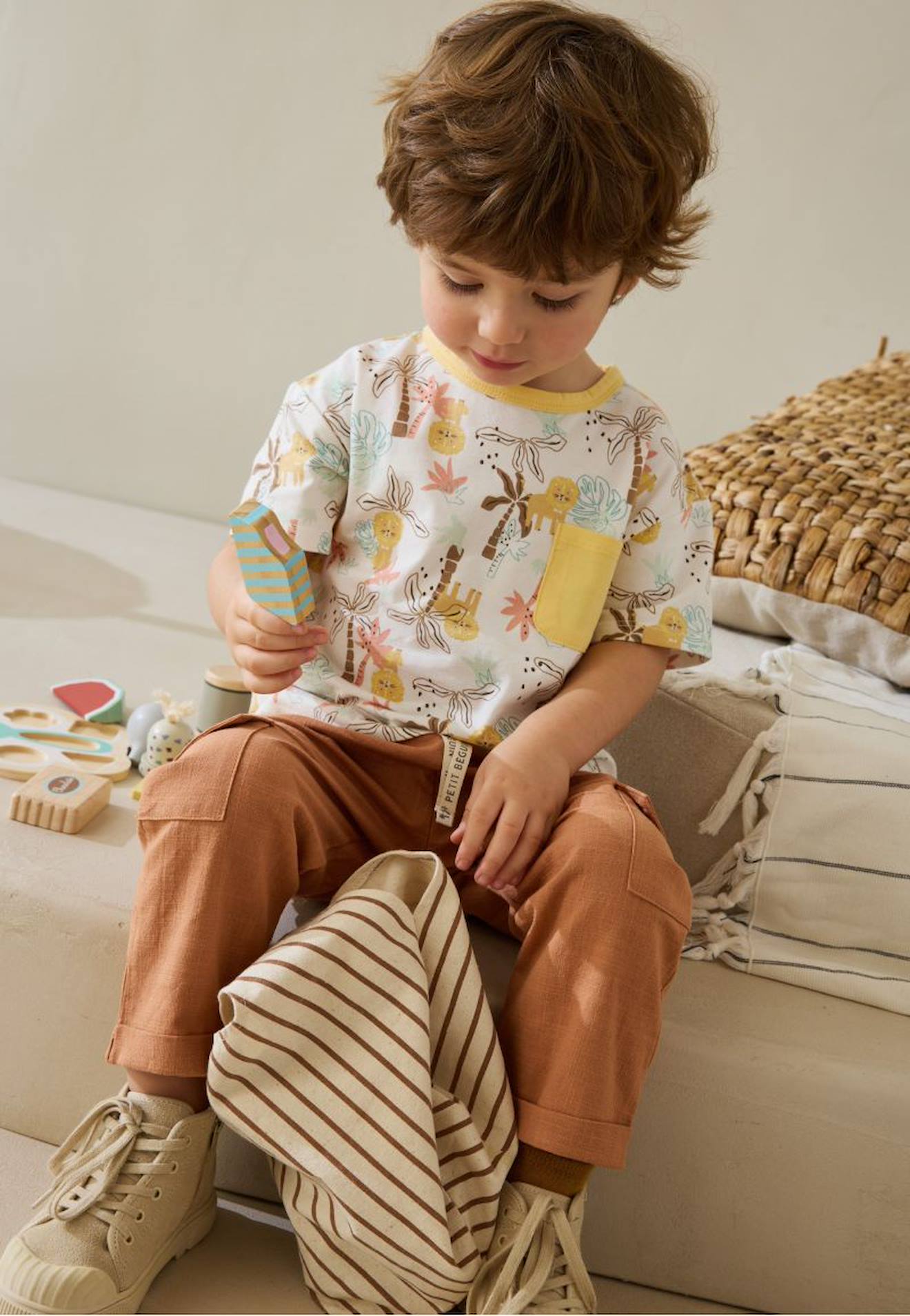 T-shirt Enfant Auguste Jaune