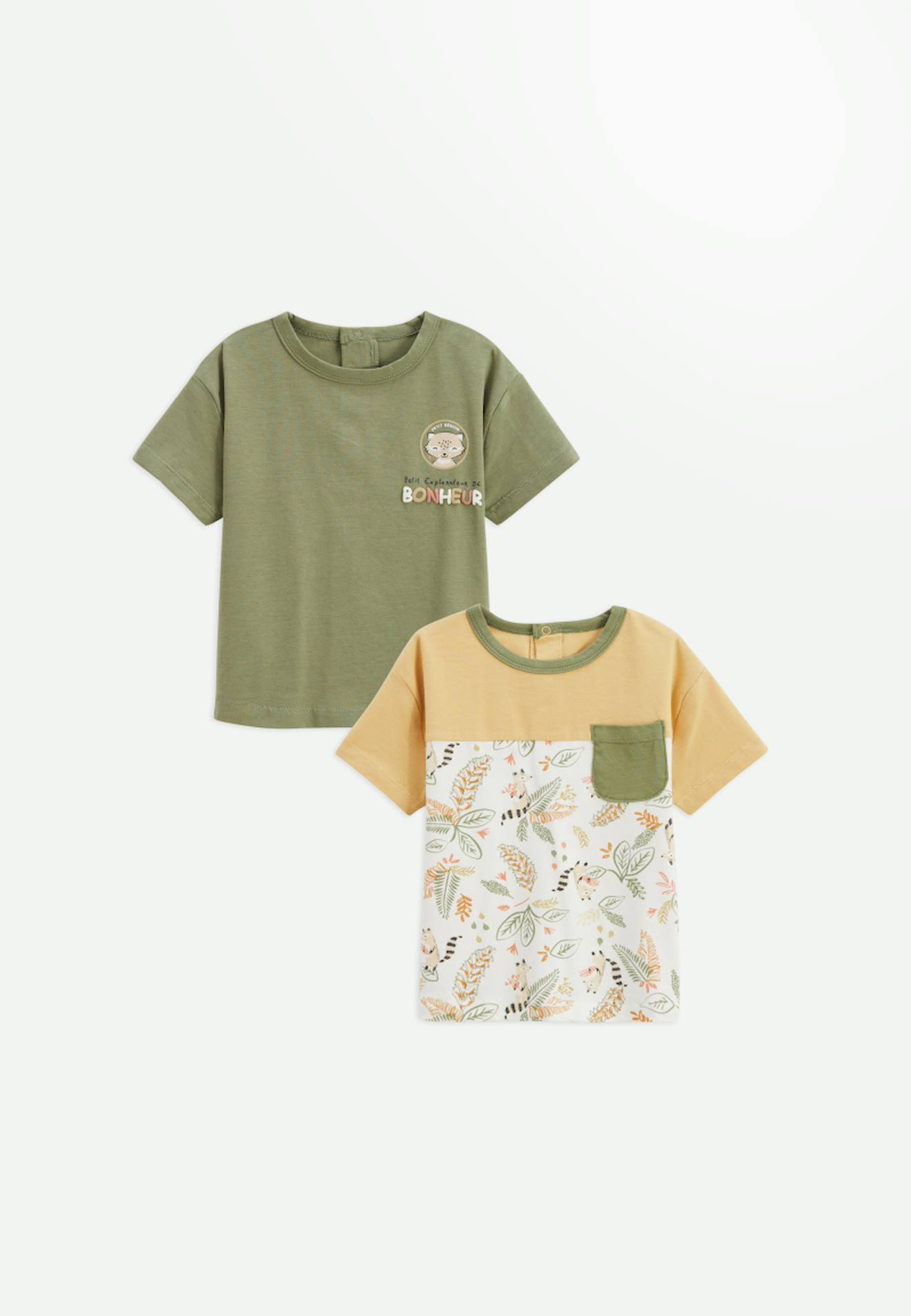 Lot De 2 T-shirts Enfant Gabin Vert Lot De 2 T-shirts Enfant Gabin Vert