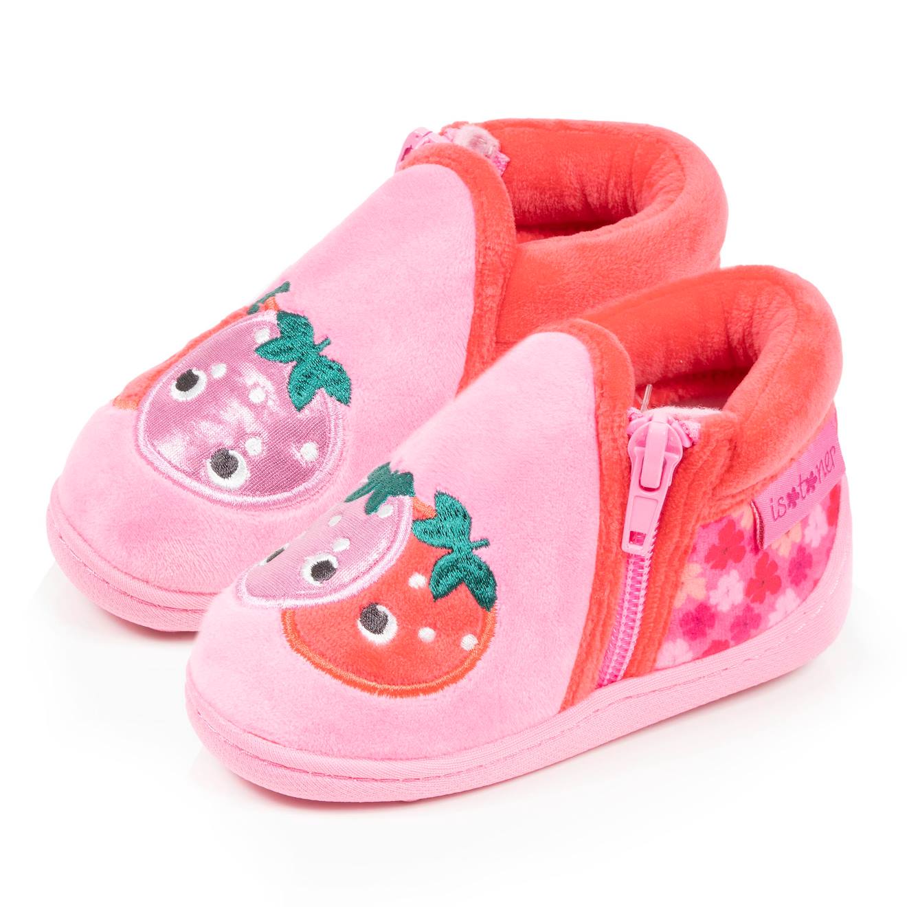 Chaussons Bottillons Velours Maintien Renforcé, Fermeture Zip, Simple À Enfiler Rose Chaussons Bottillons Velours Maintien Renforcé, Fermeture Zip, Simple À Enfiler Rose