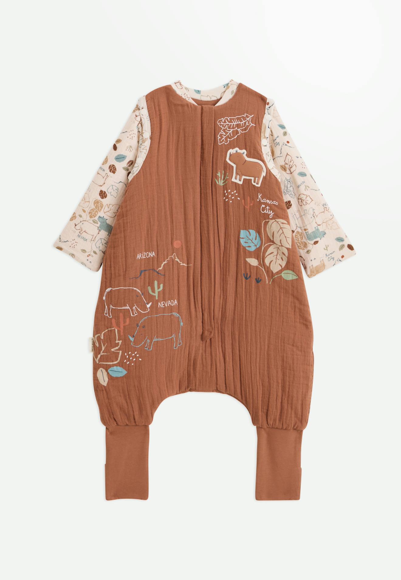 Turbulette Tog 2 En Gaze De Coton Avec Pieds Retroussables Et Manches Amovibles Kansas City Camel