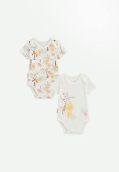 Lot de 2 bodies bébé manches courtes auguste  - vertbaudet enfant