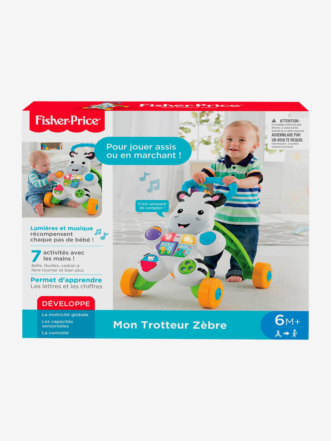trotteur zèbre fisher price